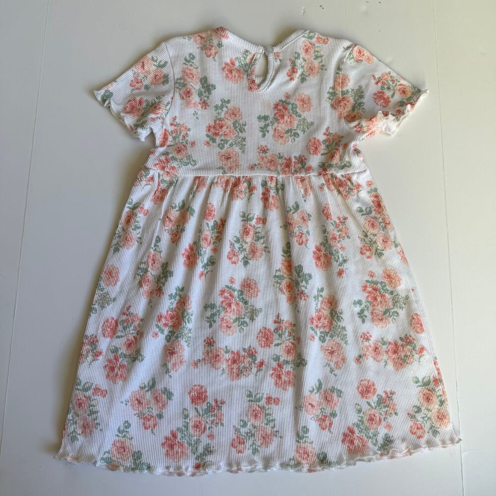 Laura Ashley Girls Ribbed Floral Cotton Dress 4T - Picture 10 of 11